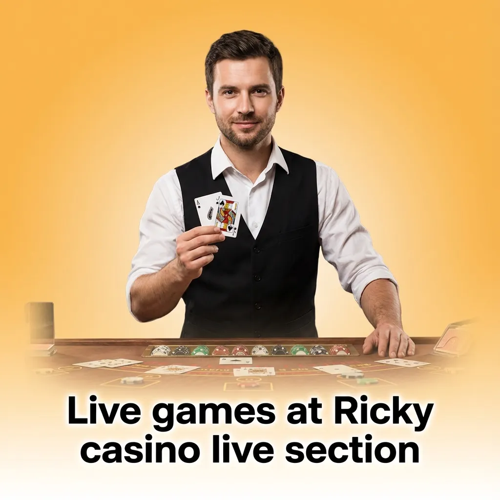 Ricky casino live lobby with roulette, blackjack, baccarat, poker and game show tables hosted by professional dealers