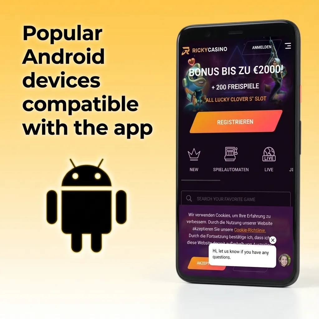 Collage of popular Android phones in Australia showing Ricky casino app compatibility across mid-range and budget models