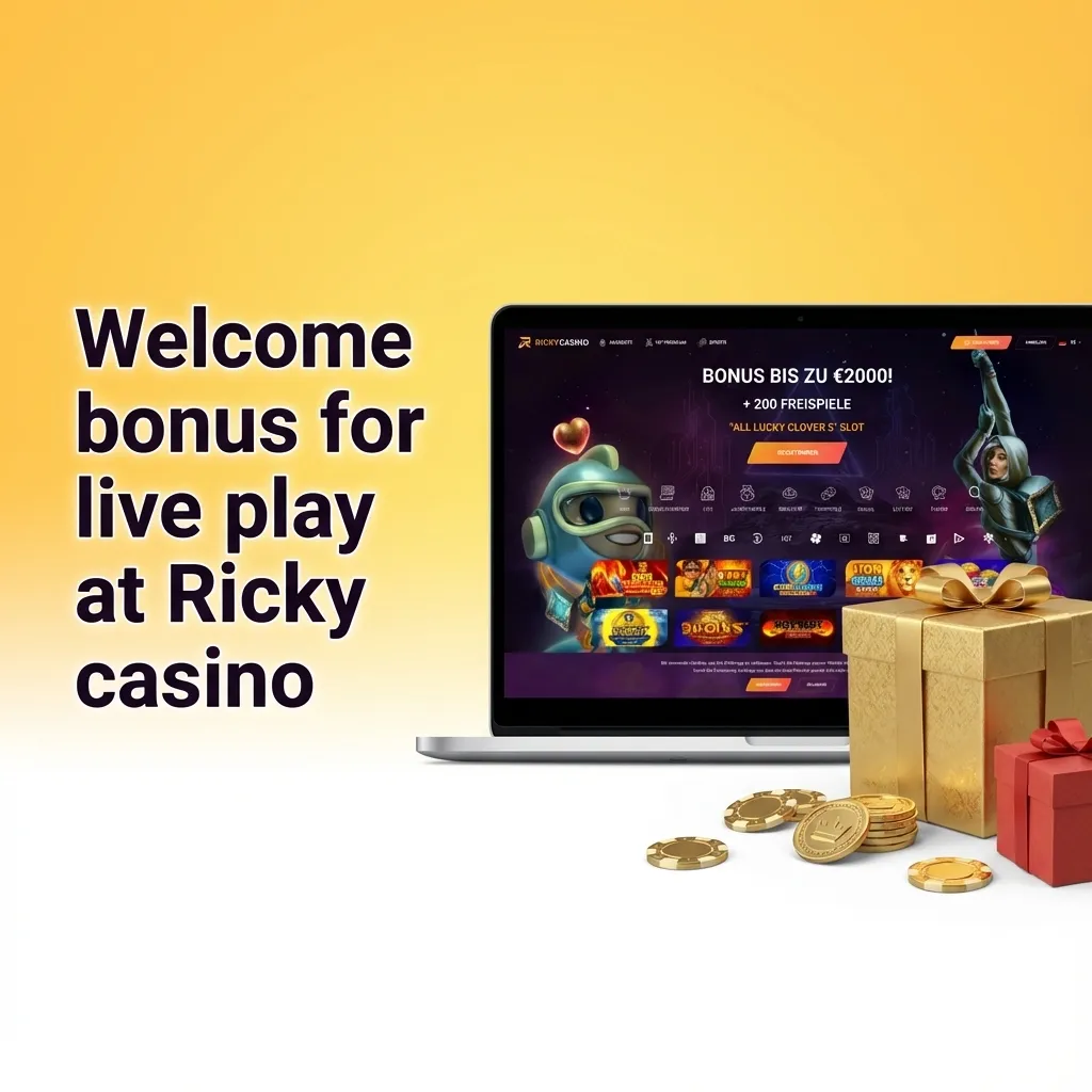 Ricky Casino welcome bonus banner showing AU$7,500 + 550 free spins for new Australian players